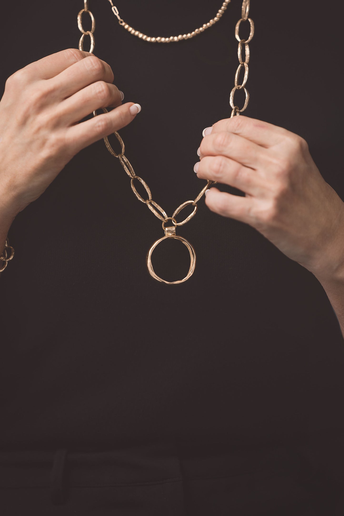 Ariel Bronze Necklace collection 1304 Custom Designed Jewelry NY NOW Dallas Martket