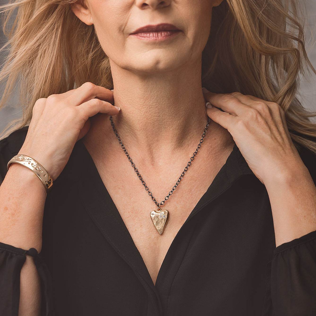 My Love Mixed Metal Necklace hear Necklace Custom Made Jewelry by Collection 1304 for boutiques wholesale accounts NY Now Dallas Market