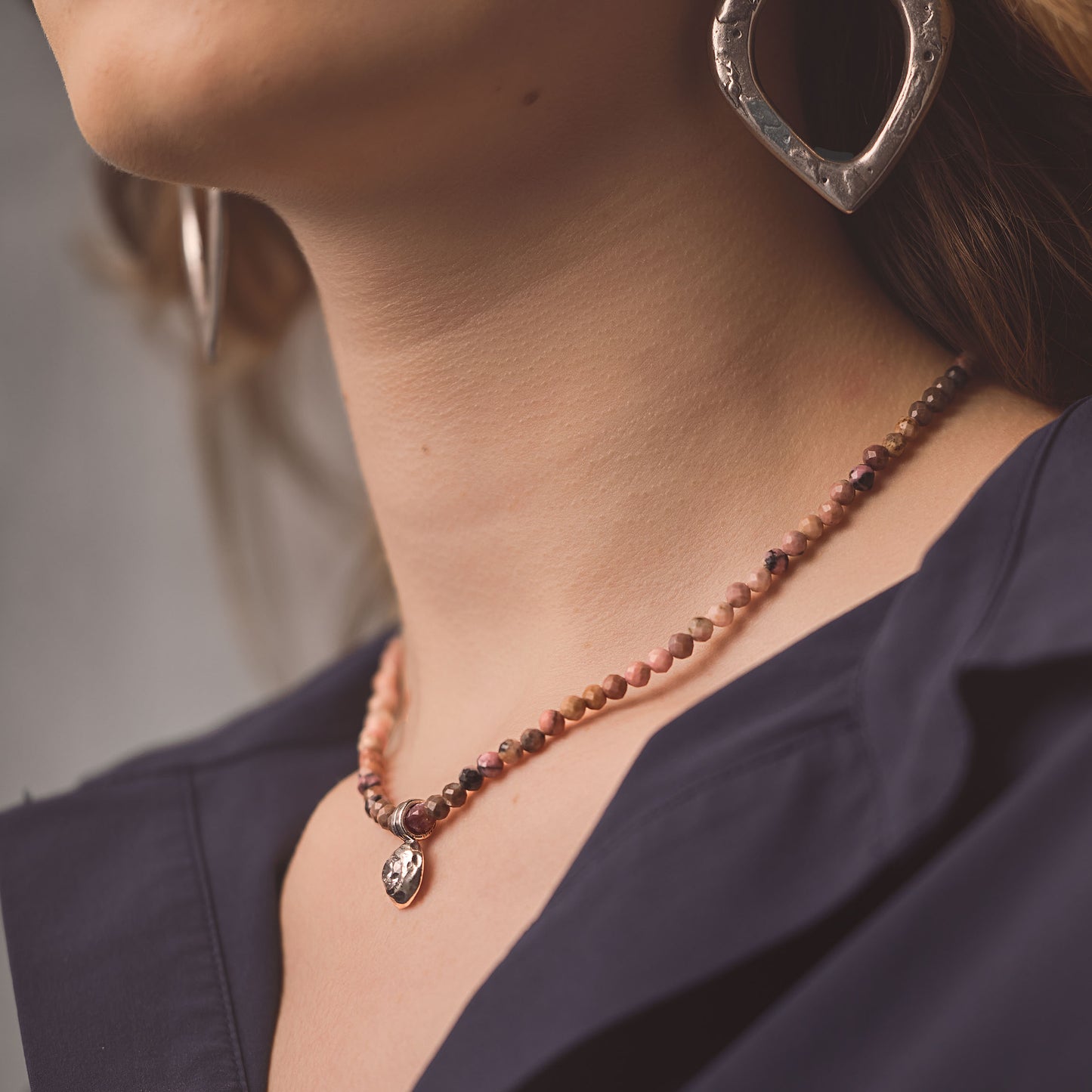 Colorful Aura, Silver Necklace