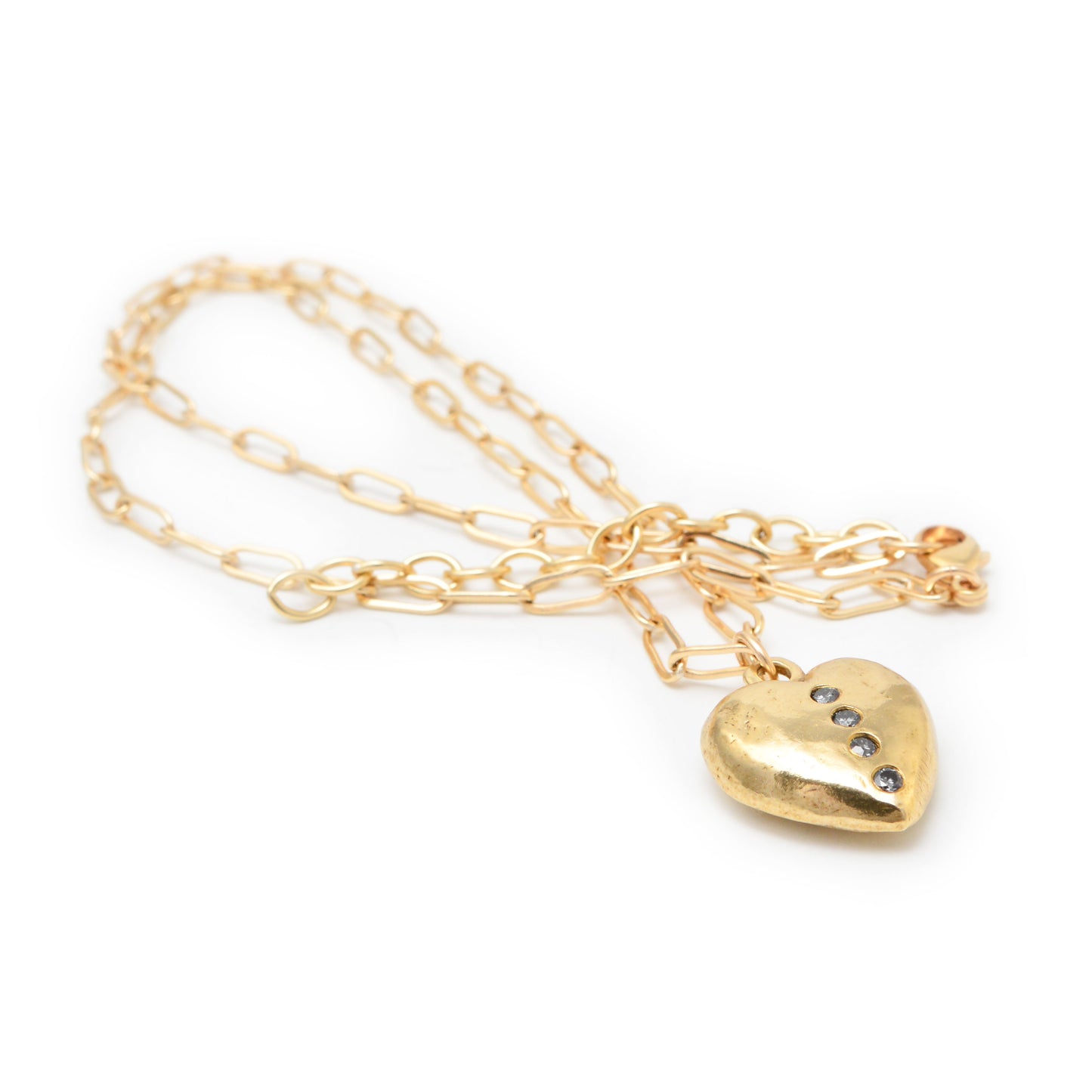 Golden Shining Love Necklace with Gold Filled Chain