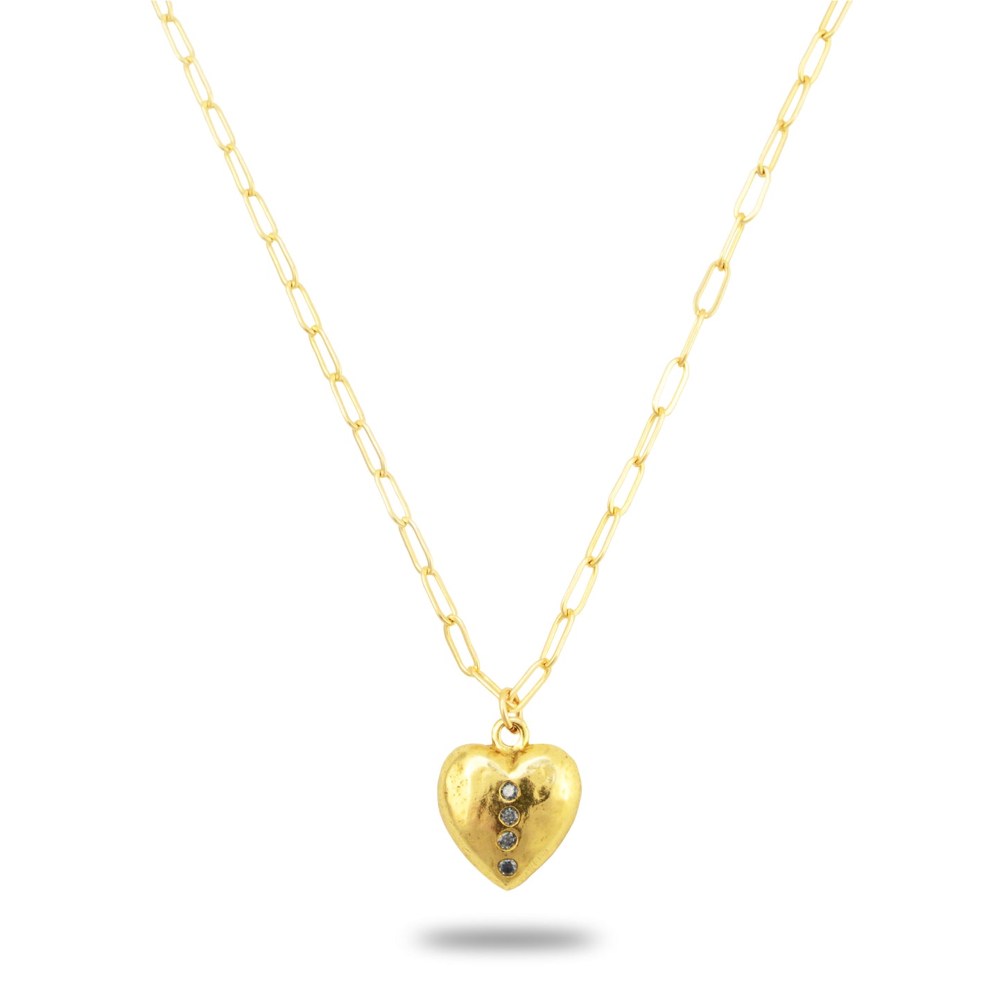 Golden Shining Love Necklace with Gold Filled Chain