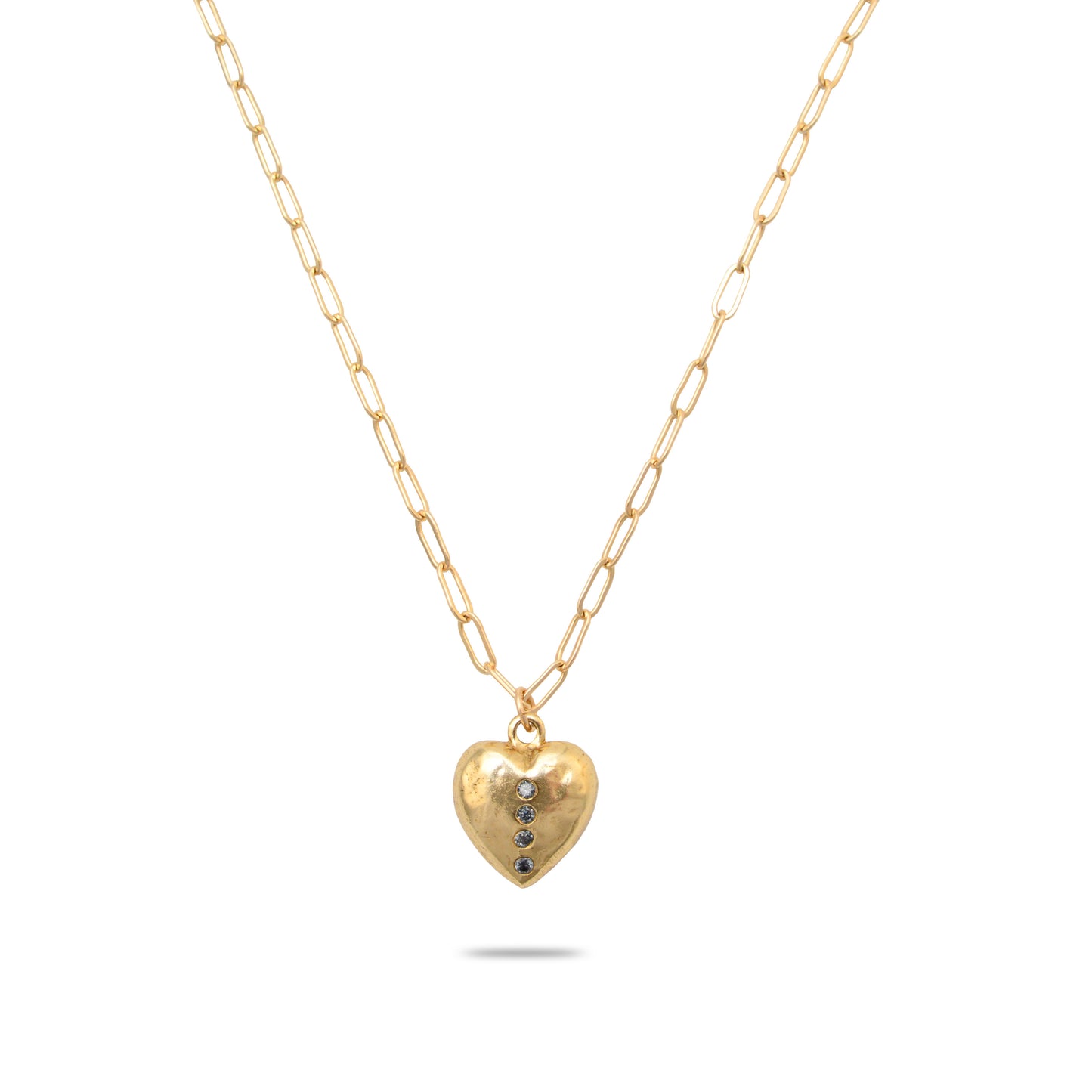 Golden Shining Love Necklace with Gold Filled Chain