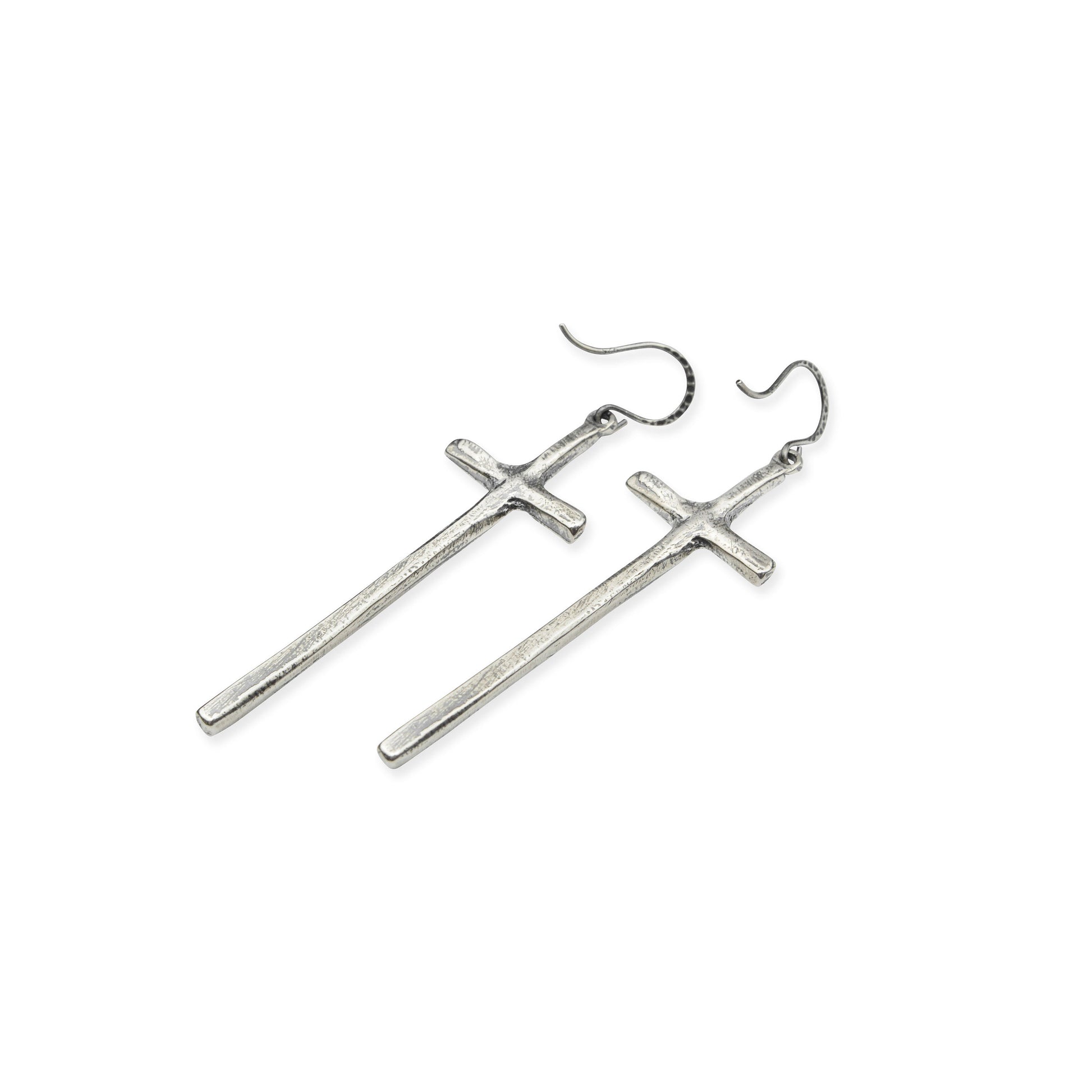 Grounded Sterling Silver Cross Earrings Custom Made Jewelry by Collection 1304 for boutiques wholesale accounts NY Now Dallas Market